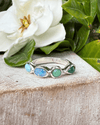 Acrostic ‘LOVE’ Ring – Larimar, Opal, Variscite & Emerald - Kathy Sayce Jewellery