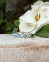 Acrostic ‘LOVE’ Ring – Larimar, Opal, Variscite & Emerald - Kathy Sayce Jewellery