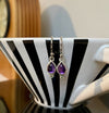 Amethyst and Peridot Drop Earrings – Dainty Sterling Silver Gemstone Earrings - Kathy Sayce Jewellery