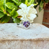Amethyst Heart Ring - Sterling Silver - Kathy Sayce Jewellery