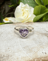 Amethyst Heart Ring - Sterling Silver - Kathy Sayce Jewellery