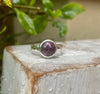 Amethyst Ring with Hammered Sterling Silver Band - Kathy Sayce Jewellery