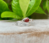 Angel Wing Ring with Garnet - Natural Gemstone Jewellery in Sterling Silver - Kathy Sayce Jewellery