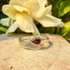 Angel Wing Ring with Garnet - Natural Gemstone Jewellery in Sterling Silver - Kathy Sayce Jewellery