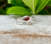 Angel Wing Ring with Garnet - Natural Gemstone Jewellery in Sterling Silver - Kathy Sayce Jewellery