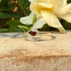 Angel Wing Ring with Garnet - Natural Gemstone Jewellery in Sterling Silver - Kathy Sayce Jewellery