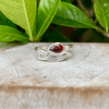 Angel Wing Ring with Garnet - Natural Gemstone Jewellery in Sterling Silver - Kathy Sayce Jewellery