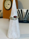 Angel Wing Ring with Garnet - Natural Gemstone Jewellery in Sterling Silver - Kathy Sayce Jewellery
