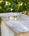 Angel Wing Ring with Green Peridot - Sterling Silver - Natural Gemstone Jewellery - Kathy Sayce Jewellery