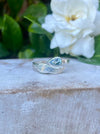 Angel Wing Ring with Light Blue Topaz - Natural Gemstone Jewellery in Sterling Silver - Kathy Sayce Jewellery