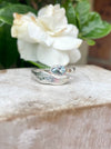Angel Wing Ring with Light Blue Topaz - Natural Gemstone Jewellery in Sterling Silver - Kathy Sayce Jewellery