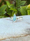Apatite Petal Ring - Raw Apatite and Sterling Silver Ring - Kathy Sayce Jewellery