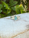 Apatite Petal Ring - Raw Apatite and Sterling Silver Ring - Kathy Sayce Jewellery