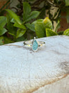 Apatite Petal Ring - Raw Apatite and Sterling Silver Ring - Kathy Sayce Jewellery
