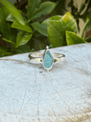 Apatite Petal Ring - Raw Apatite and Sterling Silver Ring - Kathy Sayce Jewellery