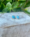 Blue Larimar Oval Stud Earrings – Sterling Silver Gemstone Jewellery - Kathy Sayce Jewellery