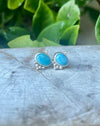 Blue Larimar Oval Stud Earrings – Sterling Silver Gemstone Jewellery - Kathy Sayce Jewellery
