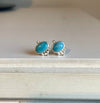 Blue Larimar Oval Stud Earrings – Sterling Silver Gemstone Jewellery - Kathy Sayce Jewellery