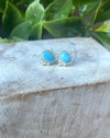 Blue Larimar Oval Stud Earrings – Sterling Silver Gemstone Jewellery - Kathy Sayce Jewellery