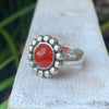 Carnelian Flower Ring - US size 6 1/2 - Kathy Sayce Jewellery