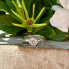 Faceted Clear CZ with Sterling Silver Band - Kathy Sayce Jewellery