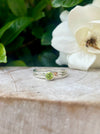 Faceted Peridot Gemstone Ring in Sterling Silver – Split Band Design - Kathy Sayce Jewellery