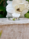 Faceted Peridot Gemstone Ring in Sterling Silver – Split Band Design - Kathy Sayce Jewellery