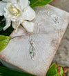 Feather Charm Necklace with Chrome Diopside – Handmade Green Gemstone Jewellery - Kathy Sayce Jewellery