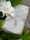 Feather Charm Necklace with Chrome Diopside – Handmade Green Gemstone Jewellery - Kathy Sayce Jewellery