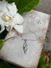 Feather Charm Necklace with Chrome Diopside – Handmade Green Gemstone Jewellery - Kathy Sayce Jewellery