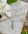 Feather Charm Necklace with Chrome Diopside – Handmade Green Gemstone Jewellery - Kathy Sayce Jewellery