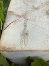 Feather Charm Necklace with Pink Tourmaline - Sterling Silver Chain - Kathy Sayce Jewellery