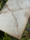 Feather Charm Necklace with Pink Tourmaline - Sterling Silver Chain - Kathy Sayce Jewellery