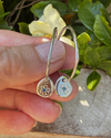 Flower Hoop Earrings with Medium Blue Sapphires - Sterling Silver - Kathy Sayce Jewellery