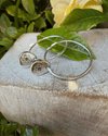 Flower Hoop Earrings with Medium Blue Sapphires - Sterling Silver - Kathy Sayce Jewellery