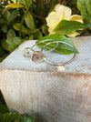 Flower Hoop Earrings with Medium Blue Sapphires - Sterling Silver - Kathy Sayce Jewellery