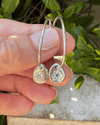 Flower Hoop Earrings with Medium Blue Sapphires - Sterling Silver - Kathy Sayce Jewellery