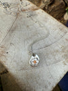 Flower Pendant with Orange Sapphire - Sterling Silver Chain - Kathy Sayce Jewellery