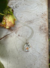 Flower Pendant with Orange Sapphire - Sterling Silver Chain - Kathy Sayce Jewellery
