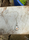 Flower Pendant with Orange Sapphire - Sterling Silver Chain - Kathy Sayce Jewellery