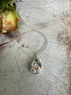 Flower Pendant with Orange Sapphire - Sterling Silver Chain - Kathy Sayce Jewellery