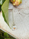 Flower Pendant with Orange Sapphire - Sterling Silver Chain - Kathy Sayce Jewellery