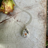 Flower Pendant with Orange Sapphire - Sterling Silver Chain - Kathy Sayce Jewellery