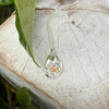 Flower Pendant with Orange Sapphire - Sterling Silver Chain - Kathy Sayce Jewellery