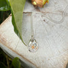 Flower Pendant with Orange Sapphire - Sterling Silver Chain - Kathy Sayce Jewellery