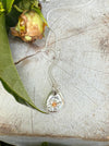 Flower Pendant with Orange Sapphire - Sterling Silver Chain - Kathy Sayce Jewellery