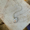Flower Pendant with Orange Sapphire - Sterling Silver Chain - Kathy Sayce Jewellery