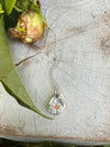 Flower Pendant with Orange Sapphire - Sterling Silver Chain - Kathy Sayce Jewellery