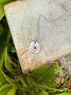 Flower Pendant with Red Sapphire - Sterling Silver Chain - Kathy Sayce Jewellery