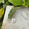 Flower Pendant with Red Sapphire - Sterling Silver Chain - Kathy Sayce Jewellery